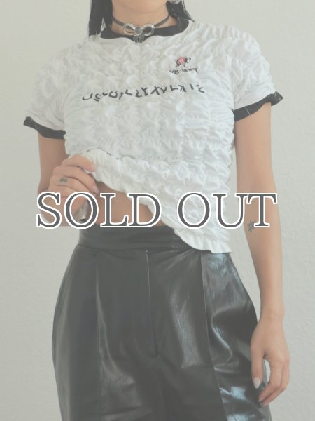 画像5: CELESTE BURGOYNE - THE RUCHED SPORTS TEE バブルスポーツTシャツ - WHITE (5)