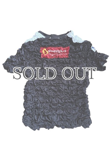 画像2: CELESTE BURGOYNE - THE RUCHED SPORTS TEE バブルスポーツTシャツ - BLACK/WHITE (2)