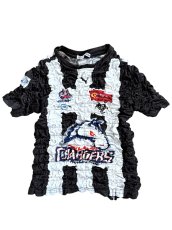 画像1: CELESTE BURGOYNE - THE RUCHED SPORTS TEE バブルスポーツTシャツ - BLACK/WHITE (1)