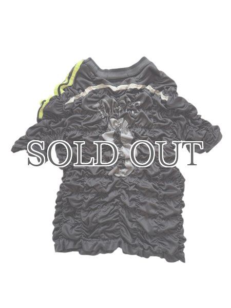 画像2: CELESTE BURGOYNE - THE RUCHED SPORTS TEE バブルスポーツTシャツ - BLACK (2)