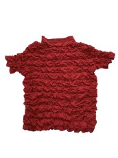 画像2: CELESTE BURGOYNE - THE RUCHED SPORTS TEE バブルスポーツTシャツ - RED (2)