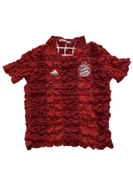 画像1: CELESTE BURGOYNE - THE RUCHED SPORTS TEE バブルスポーツTシャツ - RED (1)