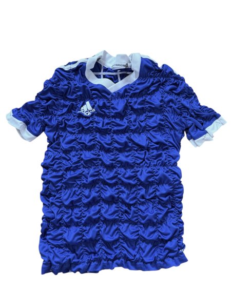 画像1: CELESTE BURGOYNE - THE RUCHED SPORTS TEE バブルスポーツTシャツ - BLUE (1)