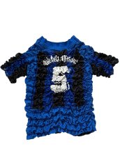 画像2: CELESTE BURGOYNE - THE RUCHED SPORTS TEE バブルスポーツTシャツ - BLUE x BLACK (2)