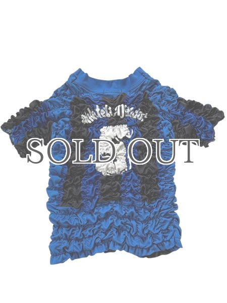 画像2: CELESTE BURGOYNE - THE RUCHED SPORTS TEE バブルスポーツTシャツ - BLUE x BLACK (2)