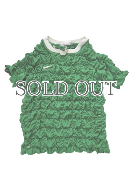 画像1: CELESTE BURGOYNE - THE RUCHED SPORTS TEE バブルスポーツTシャツ - GREEN (1)