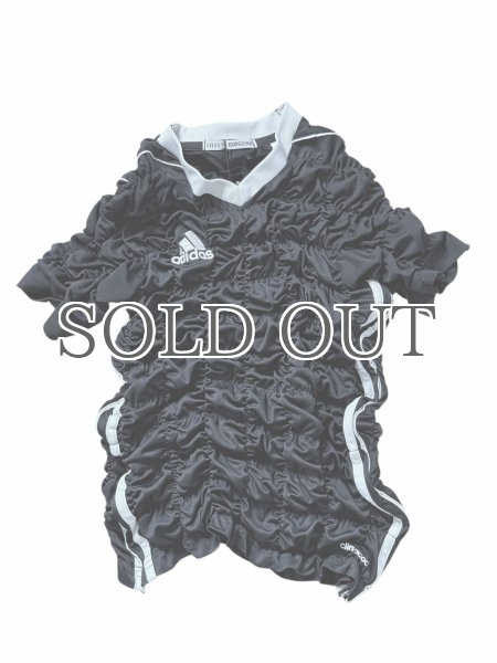 画像1: CELESTE BURGOYNE - THE RUCHED SPORTS TEE バブルスポーツTシャツ - BLACK (1)