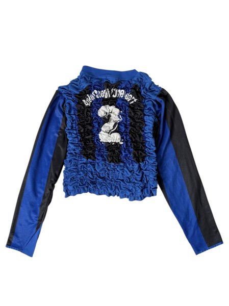 画像2: CELESTE BURGOYNE - THE RUCHED SPORTS TEE バブル スポーツロングTシャツ - BLUE x BLACK (2)