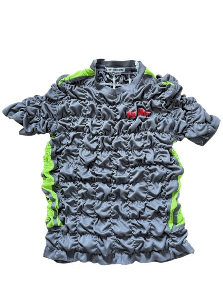 画像1: CELESTE BURGOYNE - THE RUCHED SPORTS TEE バブルスポーツTシャツ - GREY (1)