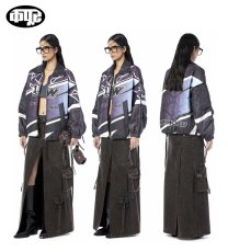画像6: DHRUV KAPOOR - Split Cargo Skirt カーゴデニムロングスカート - Brown (6)
