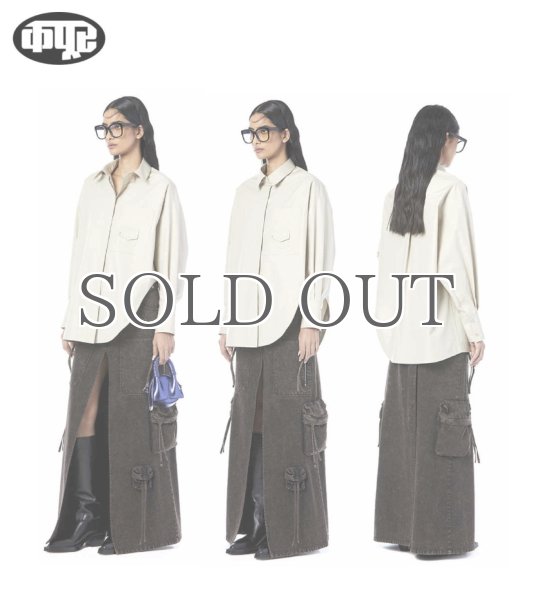 画像19: DHRUV KAPOOR - Split Cargo Skirt カーゴデニムロングスカート - Brown (19)