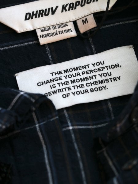 画像23: DHRUV KAPOOR - Handcrafted Scooped Hem Shirt  スパンコール刺繍チェックシャツ (23)