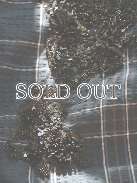 画像22: DHRUV KAPOOR - Handcrafted Scooped Hem Shirt  スクープヘム ビーズ刺繍チェックシャツ (22)