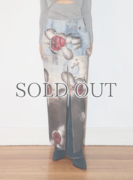 画像4: DHRUV KAPOOR - Engineered Unicorn Cargo Denim Skirt ユニーコーンカーゴデニムスカート (4)