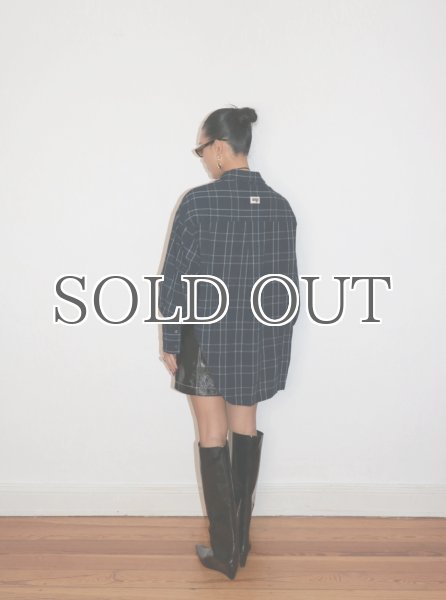 画像15: DHRUV KAPOOR - Handcrafted Scooped Hem Shirt  スクープヘム ビーズ刺繍チェックシャツ (15)