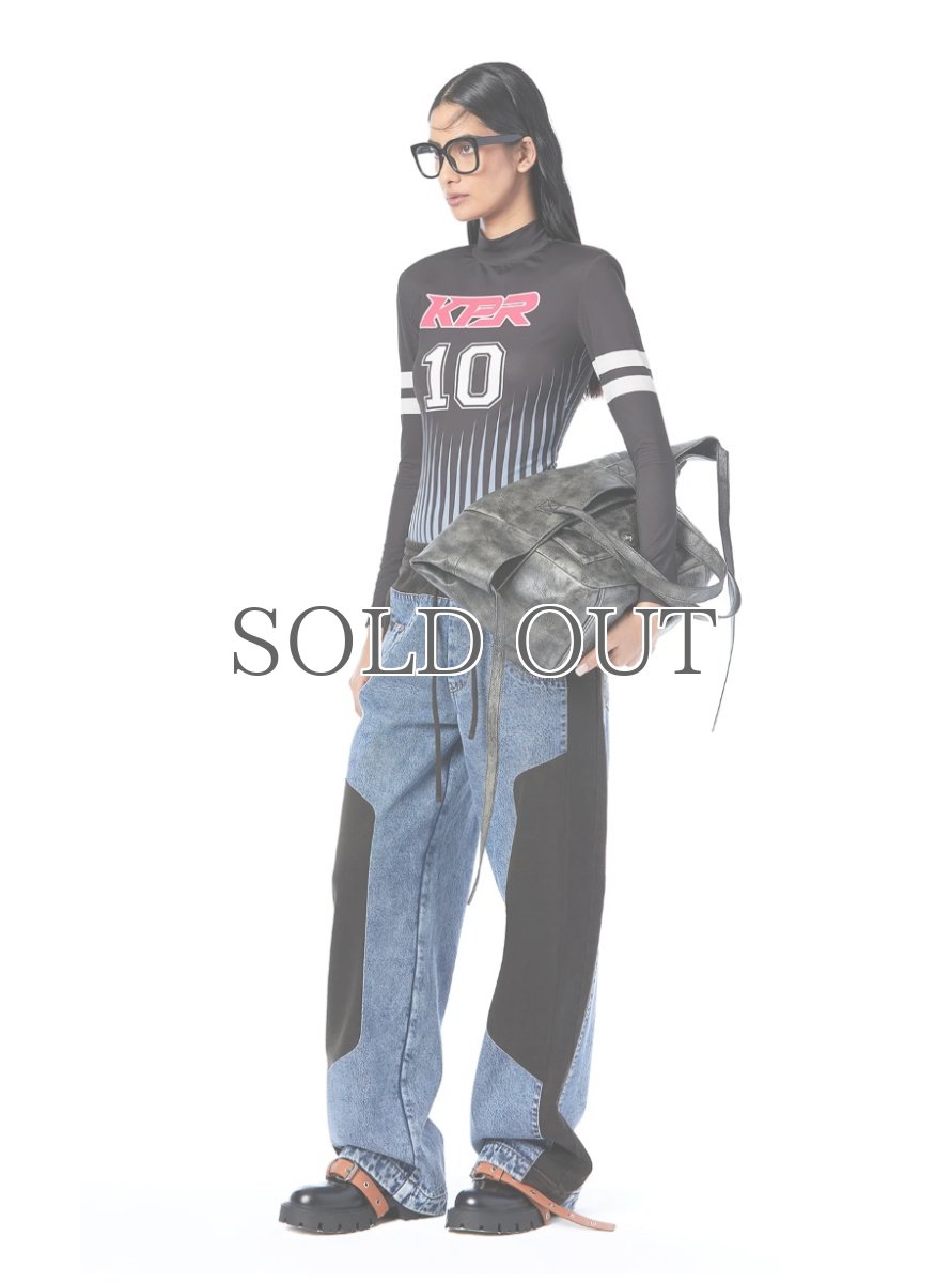 画像1: DHRUV KAPOOR - Paneled Sweatpants  デニムパネル スウェットパンツ (1)