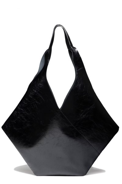 画像1: DIENÉE - LA EP レザーバッグ- Black Patent Creased Leather (1)