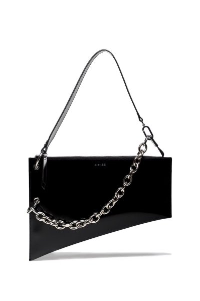 画像1: DIENÉE - SAUND セミパテントレザーバッグ - Black Semi Patent Leather (1)