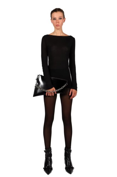 画像9: DIENÉE - SAUND セミパテントレザーバッグ - Black Semi Patent Leather (9)