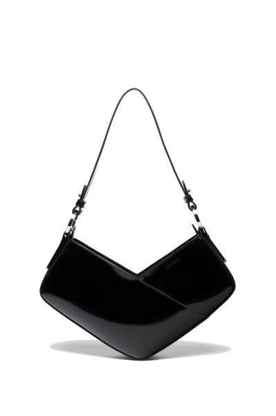 画像3: DIENÉE - VENERE CUBE  キューブ型セミパテントレザーバッグ - Black Semi Patent Leather (3)