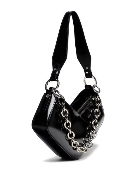 画像1: DIENÉE - VENERE CUBE  キューブ型セミパテントレザーバッグ - Black Semi Patent Leather (1)