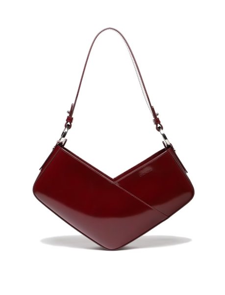 画像2: DIENÉE - VENERE CUBE SMALL  キューブ型セミパテントレザーバッグ - Burgundy Semi Patent Leather (2)