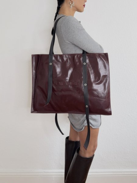 画像2: DIENÉE - KARTA  レザートートバッグ- Cherry / Black (2)