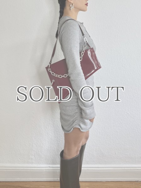 画像7: ［DIENEE］SAUND セミパテントレザーバッグ - Burgundy Semi Patent Leather (7)