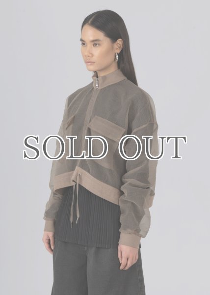 画像2: ESTHE - Organza Bomber Jacket オーガンジーボンバージャケット - Brown (2)
