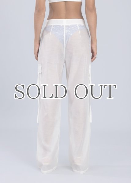 画像3: ESTHE  - Organza Cargo Trousers オーガンジートラウザーパンツ - Off White (3)
