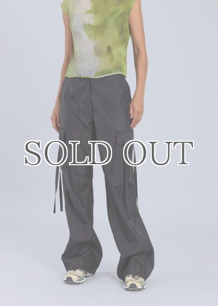 画像2: ESTHE  - Organza Cargo Trousers オーガンジートラウザーパンツ - Black (2)