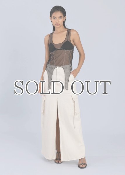 画像9: ESTHE - Denim Cargo Maxi Skirt  カーゴデニムロングスカート - Off White (9)