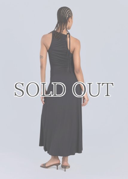 画像10: ESTHE - Asymmetric Neckline Maxi Dress アシンメトリーネックラインドレス- Black (10)