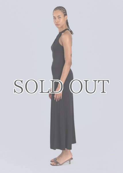 画像7: ESTHE - Asymmetric Neckline Maxi Dress アシンメトリーネックラインドレス- Black (7)