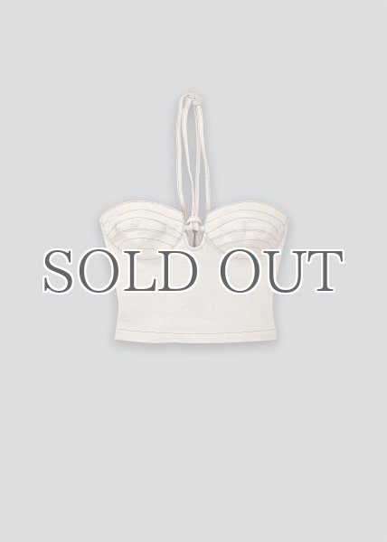 画像6: ESTHE - Denim Cut-Out Tube Top  ホルターネックデニムチューブトップ - Off White (6)