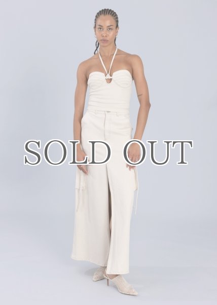 画像5: ESTHE - Denim Cut-Out Tube Top  ホルターネックデニムチューブトップ - Off White (5)