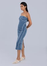 画像3: ESTHE - Denim Corset Dress  デニムコルセットチューブドレス - Blue Denim (3)