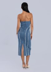 画像4: ESTHE - Denim Corset Dress  デニムコルセットチューブドレス - Blue Denim (4)