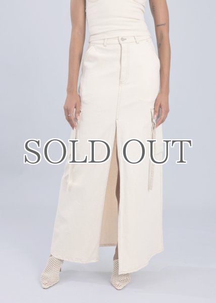 画像2: ESTHE - Denim Cargo Maxi Skirt  カーゴデニムロングスカート - Off White (2)