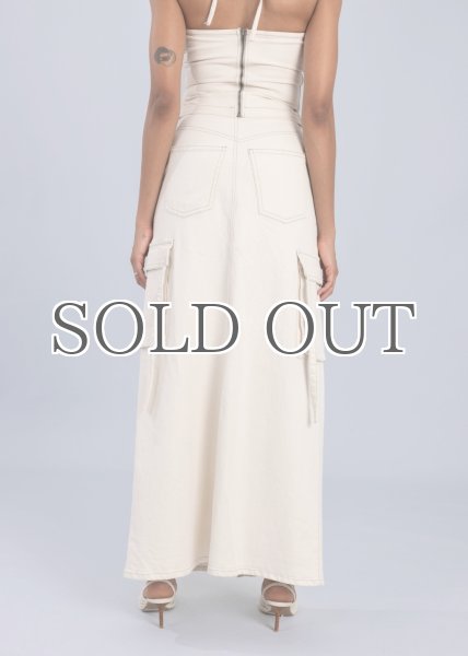 画像4: ESTHE - Denim Cargo Maxi Skirt  カーゴデニムロングスカート - Off White (4)