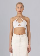 画像1: ESTHE - Web Cut-Out Bralette カットアウトブラトップ - Off White (1)