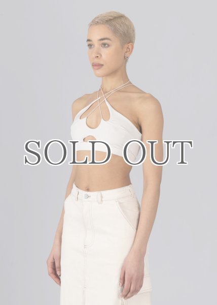 画像2: ESTHE - Web Cut-Out Bralette カットアウトブラトップ - Off White (2)
