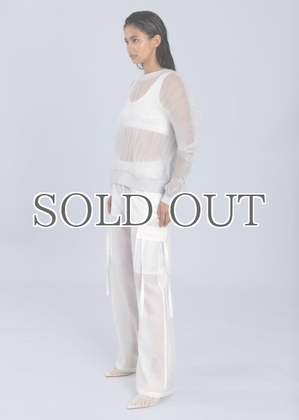 画像4: ESTHE  - Organza Cargo Trousers オーガンジートラウザーパンツ - Off White (4)