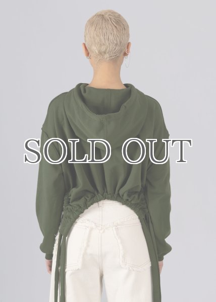 画像5: ESTHE - Organic Ribbon Hoodie  リボンクロップフーディー - Khaki (5)