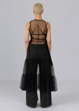 画像4: ESTHE - Tiered Tulle Cut-Out Maxi Dress チュールロングドレス - Black (4)