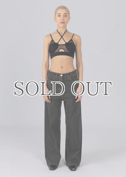 画像6: ［ESTHE］Contrast Layered Bralette レイヤードブラトップ - Black (6)