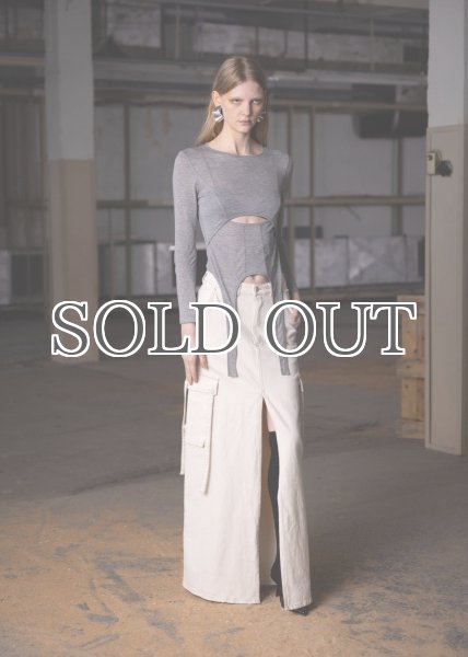 画像5: ESTHE - Denim Cargo Maxi Skirt  カーゴデニムロングスカート - Off White (5)