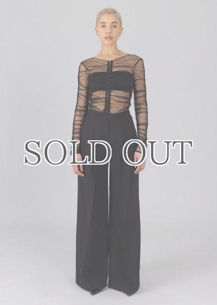 画像5: ［ESTHE］Fully Gathered Tulle Bodysuit ギャザーチュールボディスーツ - Black (5)