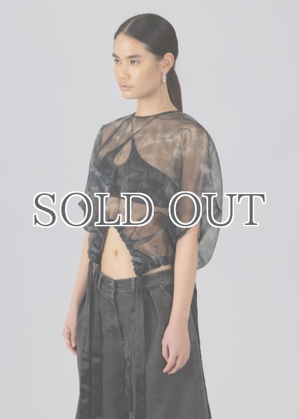 画像2: ESTHE - Organza Ribbon T-Shirt  オーガンジーリボンTシャツ - Forest Print (2)