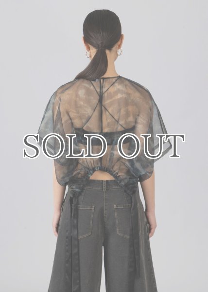 画像3: ESTHE - Organza Ribbon T-Shirt  オーガンジーリボンTシャツ - Forest Print (3)